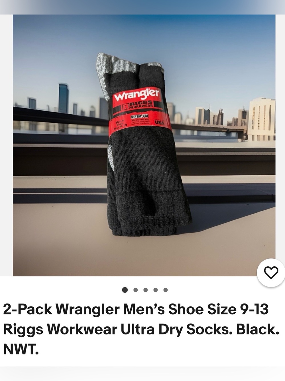 #3264**Wrangler Black and Gray Workwear Ultra Dry Athletic Socks - 3+Pack
